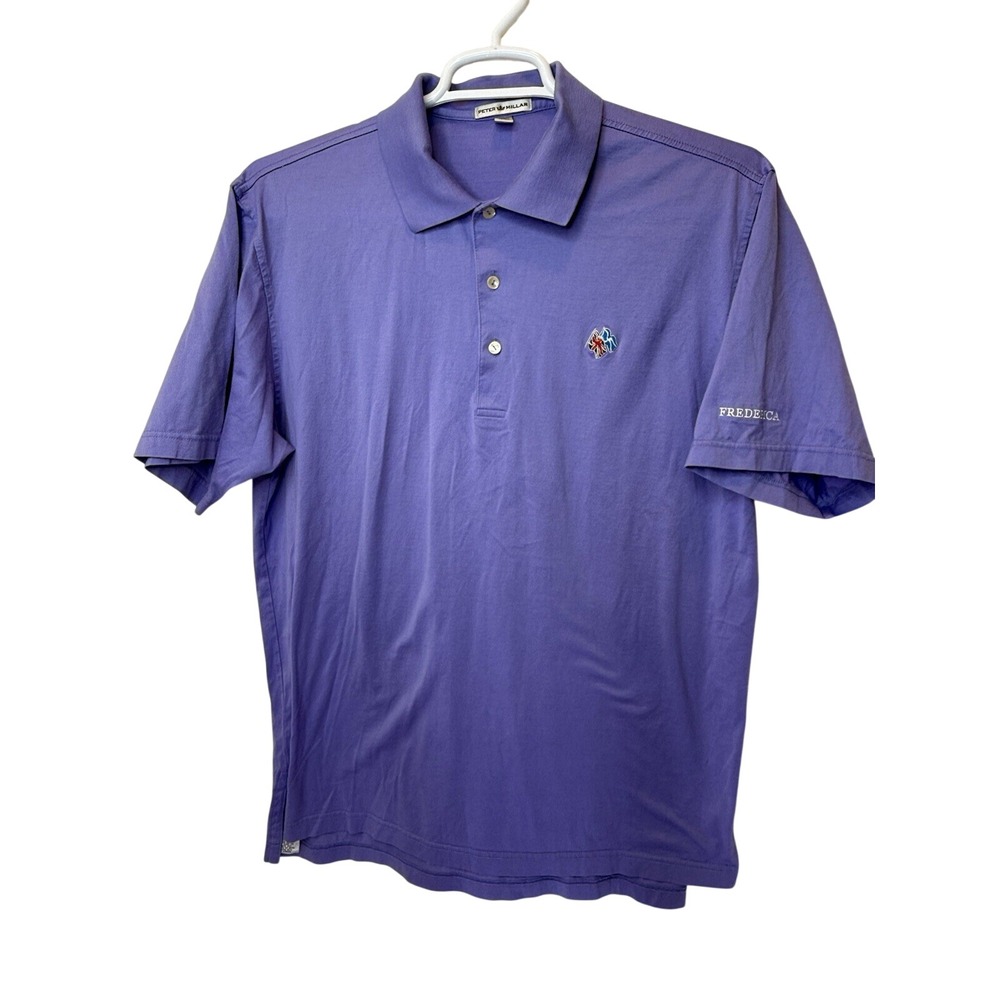 Peter Millar Polo L Cotton Purple ShortSleeve Shirt FREDERICA SEA ISLAND  Golf